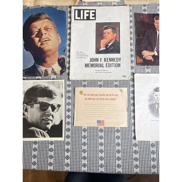 JFK Ephemera Lot -  Newspapers, Life Magazine, Memorial, Jackie O. Book Oswald - Picture 8 of 16